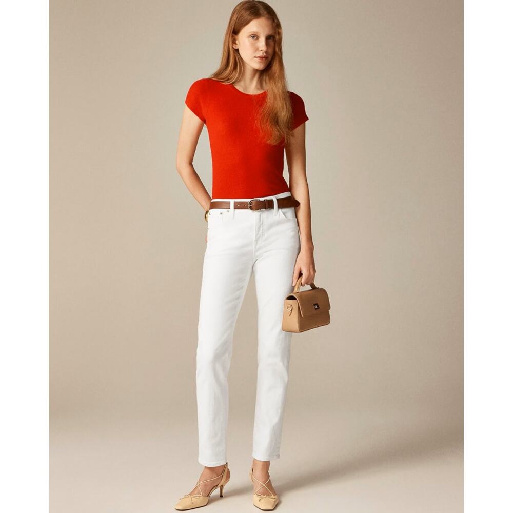 J.Crew Slim Fit Jeans WMNS 30 White Denim Super Stretch High Rise Zip Fly Button